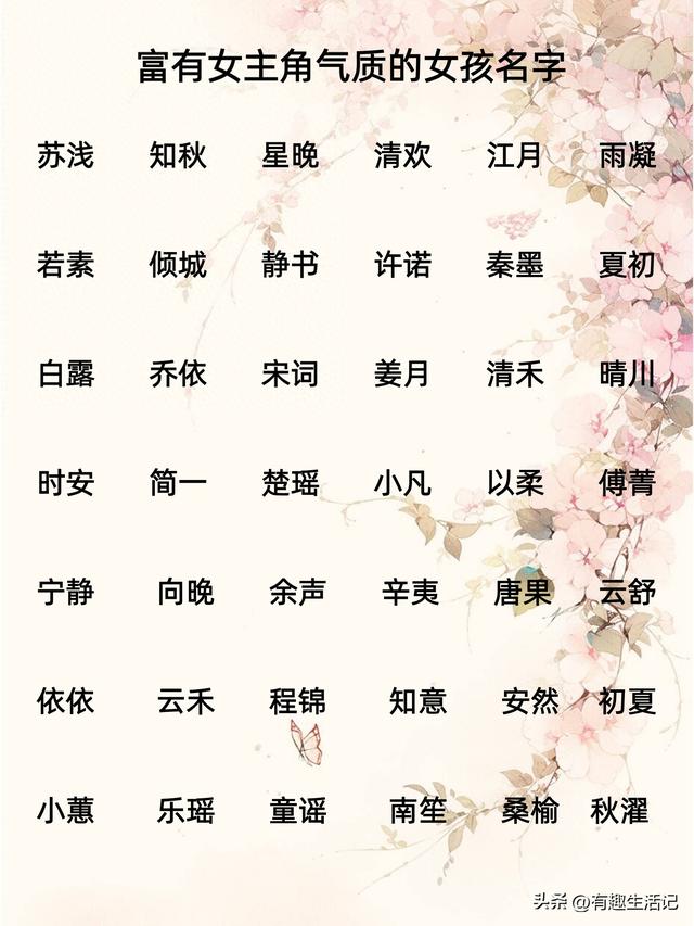 最好听女孩名字大全名字大全女孩取名字（女孩取名）