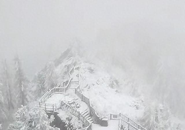 新疆喀纳斯突降大雪，景区观鱼台已关闭，所有徒步线路暂停开放
