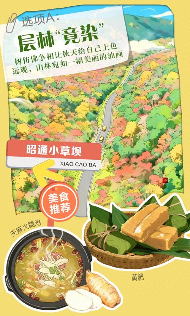 开屏策划｜【选择题】秋天到云南，看________，吃________