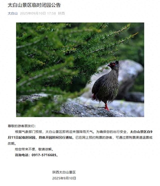 宝鸡这些景区临时闭园