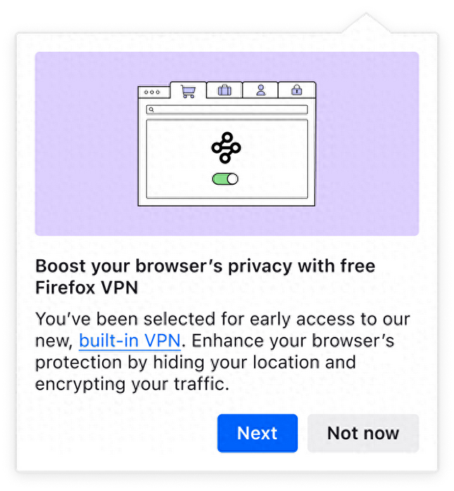 Firefox即将内置VPN功能 Mozilla希望用户参与测试