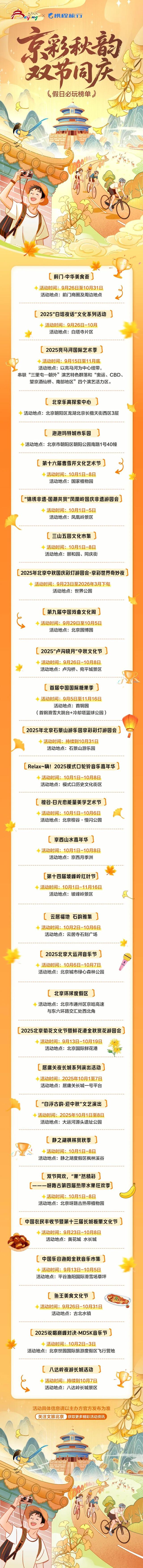 园林戏曲、彩灯夜游、长城赏月……北京中秋国庆必玩榜单出炉
