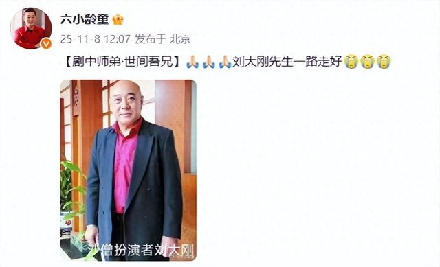 六小龄童发文悼念刘大刚：一路走好
