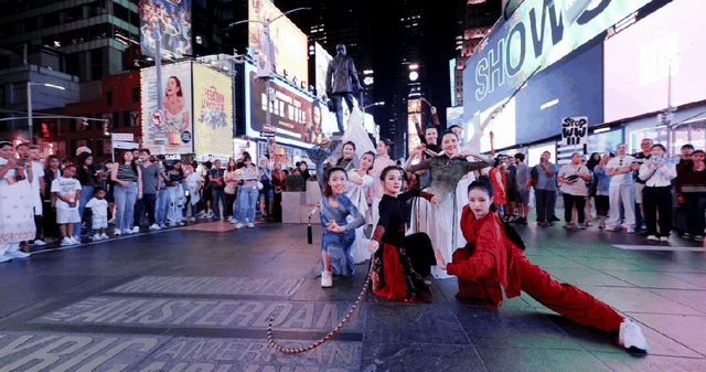 正定古城亮相纽约时代广场