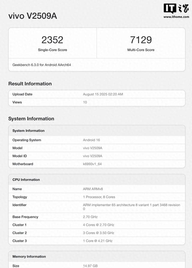 4.21GHz超大核：天玑9500跑分现身，预计vivo X300系列首发