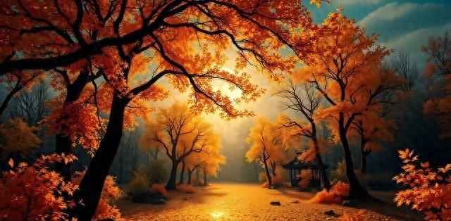 读唐诗看美景，让视觉和思绪一道欣赏黄叶遍地、层林尽染静美之景