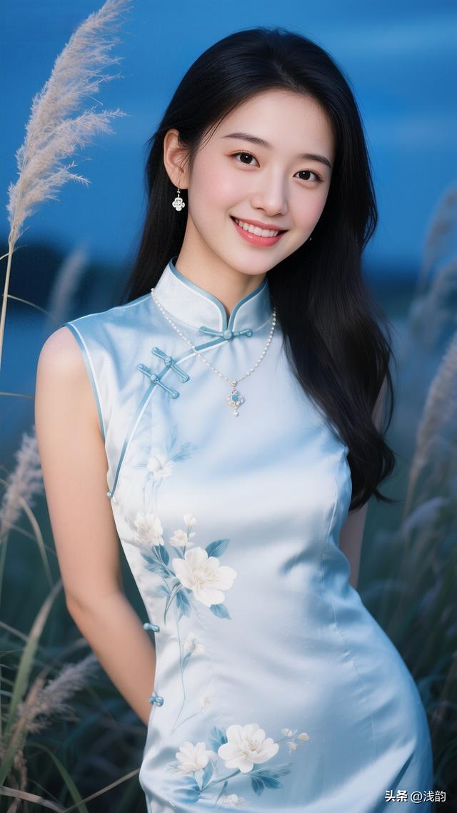 韵1212|🌿 青瓷牡丹旗袍：把江南花意穿在风里