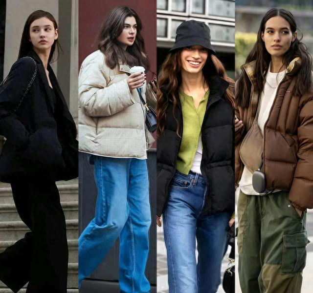 立冬后，流行穿“羽绒服+阔腿裤”，有温度又时髦