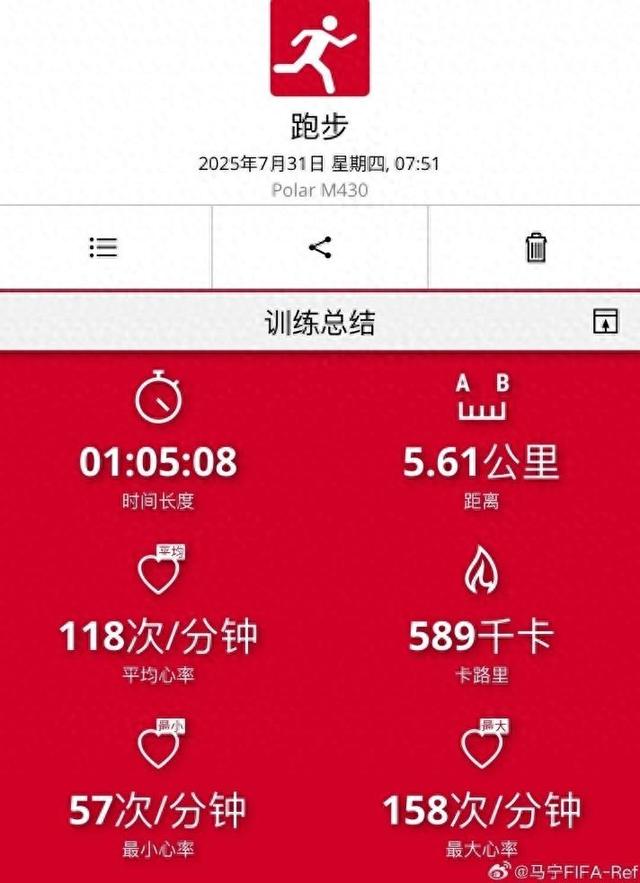 🏃马宁坚持外出跑步训练：有很多事我们无法决定，例如天要下雨