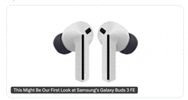 三星Galaxy Buds 3 FE渲染图曝光 黑牌配色新增AI功能