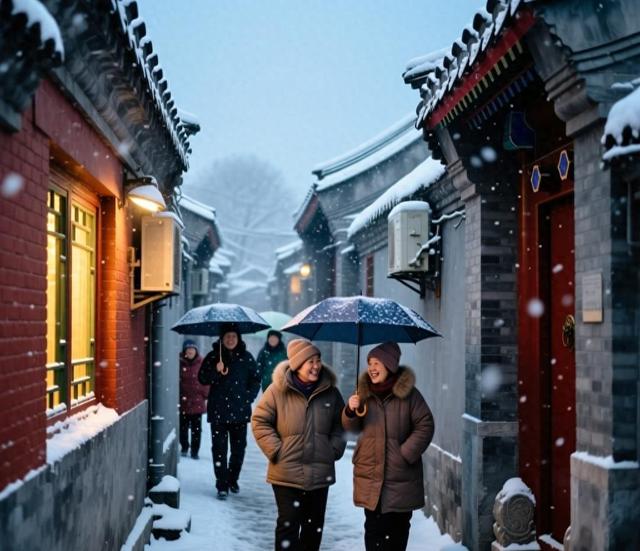 北京的雪太有“心眼”了！给大地铺银装，为胡同增色彩，神了。