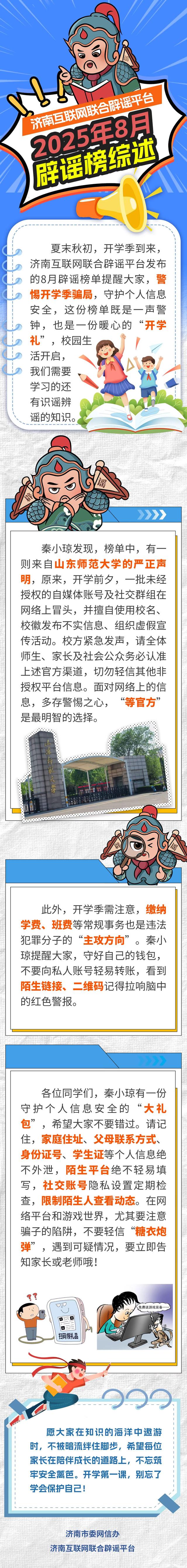 亮剑斩谣 | 济南互联网联合辟谣平台2025年8月辟谣榜综述