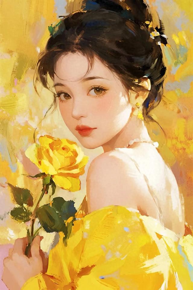 浪漫黄玫瑰｜油画欣赏