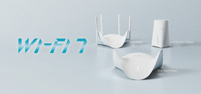 D-Link友讯推出BE9500/BE7200+5G无线路由器，优美流线设计