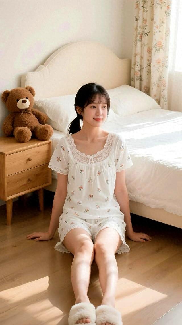 脱掉少睡衣攻略（宅家治愈系穿搭｜温柔碎花睡衣毛绒拖）