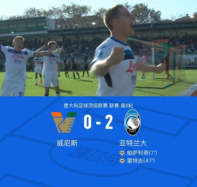 威尼斯0-2亚特兰大，雷特吉8轮8球，帕萨利奇建功