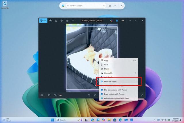 微软更新Win11 Dev/Beta预览版：扩展Click to Do描述图片功能