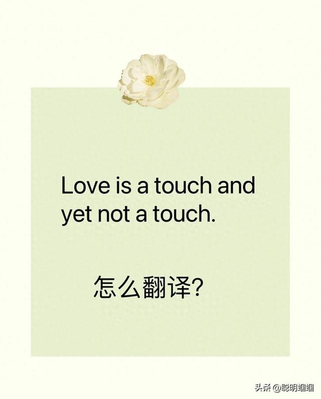 我想和你在一起的英语翻译（Love is a touch翻译绝了看完秒懂诗意英语）