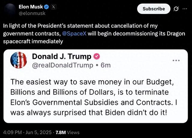 特朗普要切断SpaceX合同，马斯克硬刚，神舟飞船能不能接单？