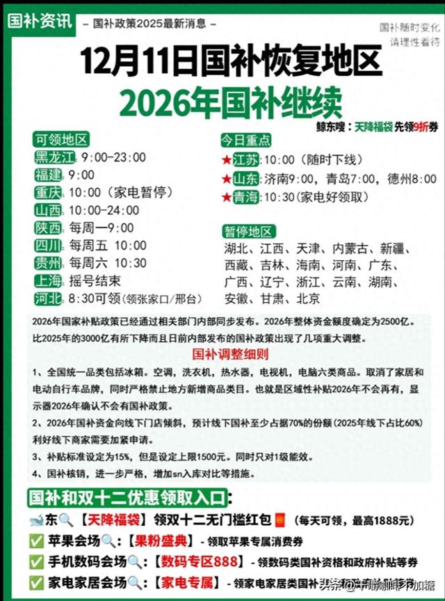 国补再升级，2026消费焕新潮