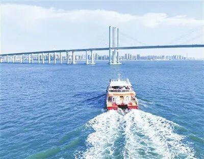 爆火！坐船去红岛，海上穿越跨海大桥，船上赏鸥、赏落日奇景……