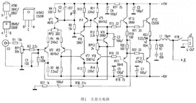 连续功率输出45W的分离元件高保真HIFI功放制作