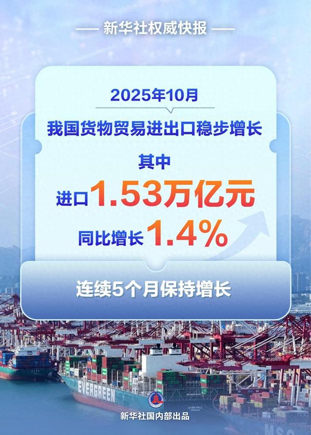 新华社权威快报|我国进口连续5个月保持增长