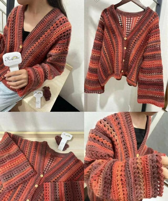 钩针织就的温柔：莫兰迪色短款开衫，唤醒穿搭的诗意