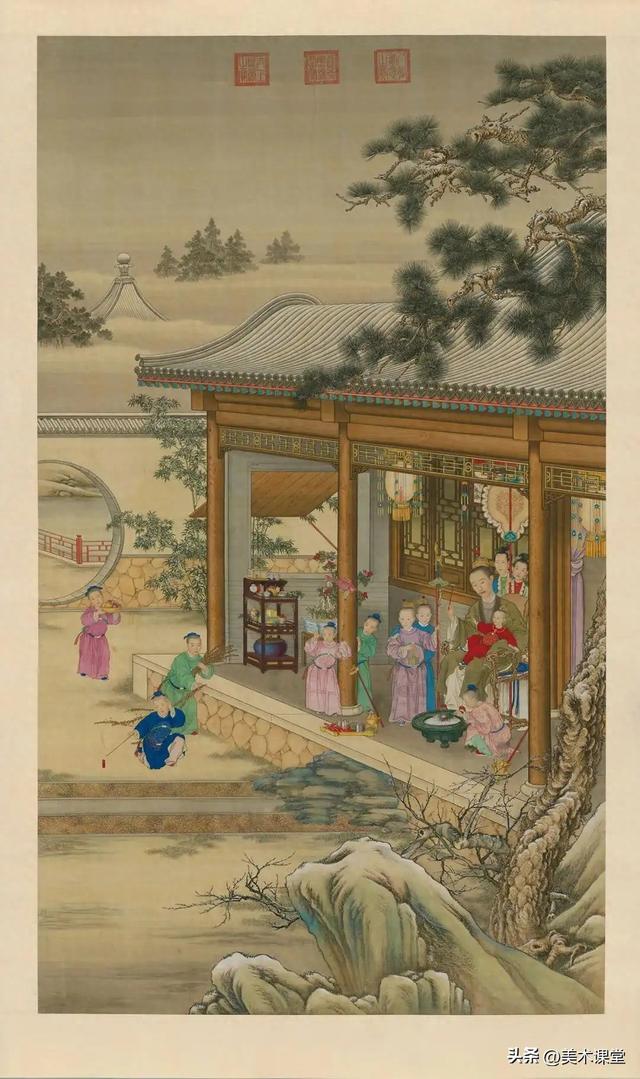 乾隆的汉服亲子写真像，这幅古画可以一窥乾隆一家的长相了