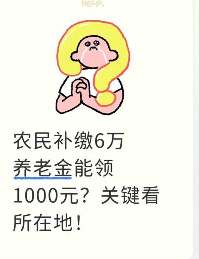 农民补缴6万养老金能领1000元？关键看所在地！