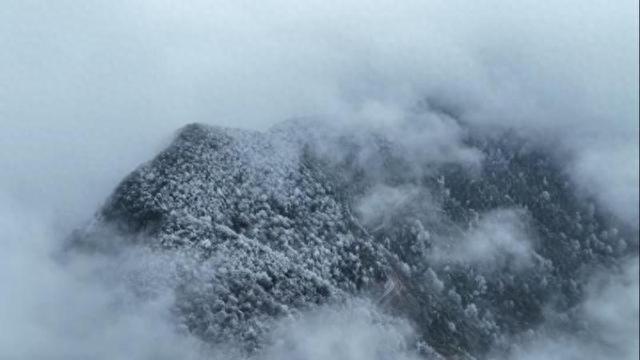 江西分宜：大岗山现雾凇景观 冰雪画卷引客来