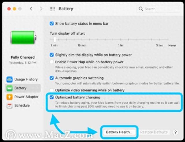 苹果电脑充电优化（M1 Mac禁用电池运行状况管理）