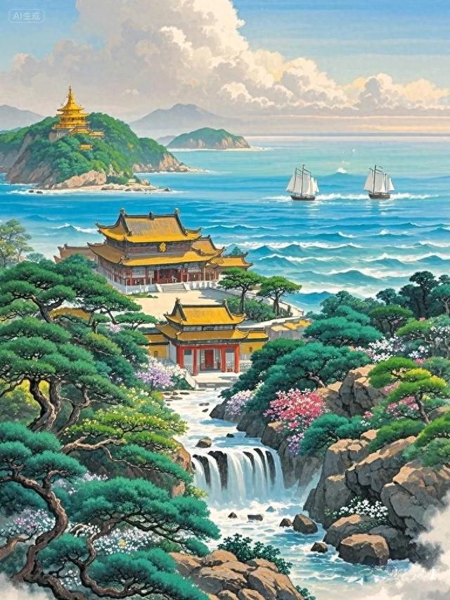 跟着插画去旅行—普陀山仙境