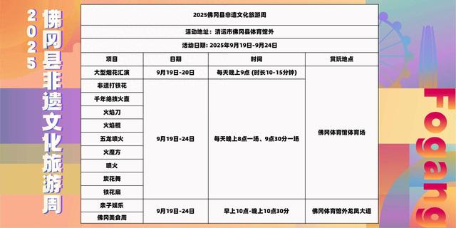 清远佛冈县非遗文化旅游周将于9月19日启幕，多重非遗盛宴邀市民打卡