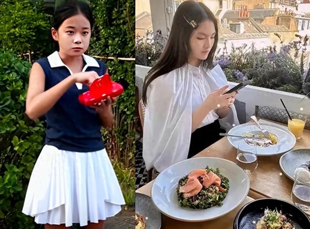 李湘女儿和梅婷女儿同框后，才发现，气质不是用钱就能砸出来的