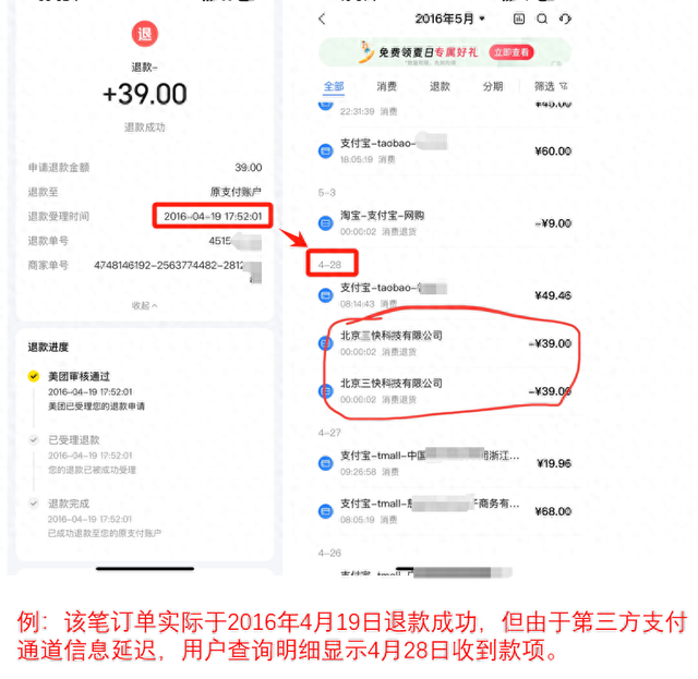 美团客服回应“退款疑问”：已修复退款信息滞后问题，将帮助用户追溯每一笔担心的订单