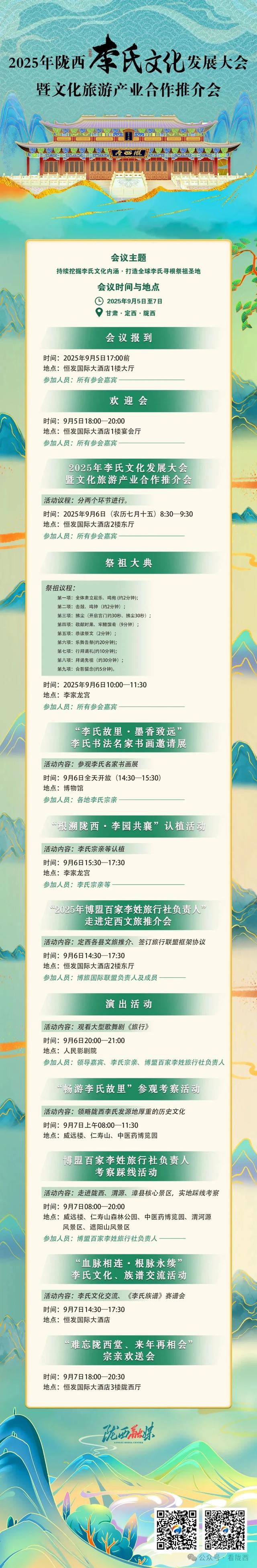 预告 | 2025年陇西李氏文化发展大会暨文化旅游产业合作推介会