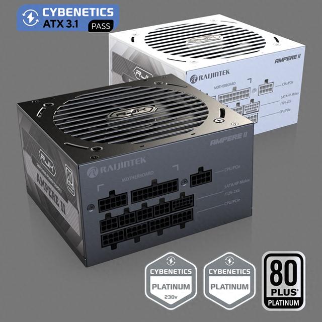 可选白色款，RAIJINTEK推出标准尺寸白金牌ATX电源AMPERE II