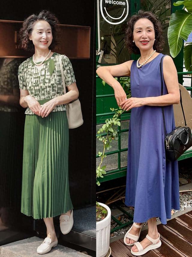 等我老了，绝不穿“花衣服”，瞧瞧这些60岁阿姨的打扮，多洋气