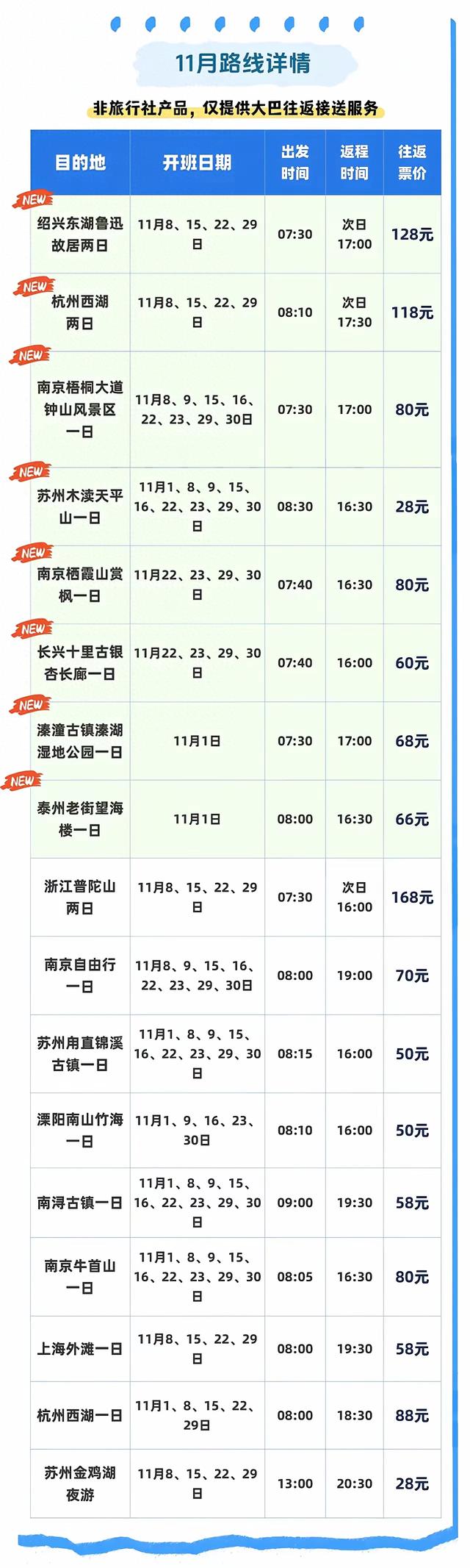 无锡客运开出的11月份景区直通车,把我的秋日周末安排得明明白白