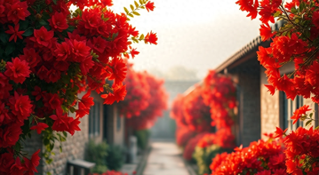 茂名又一村庄火了，被红似火的木棉花宠爱着，红的橙的都有超治愈
