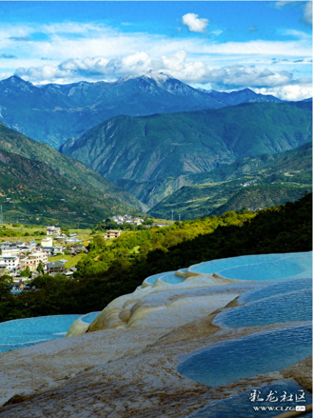 哈巴雪山和白水台的绝美同框