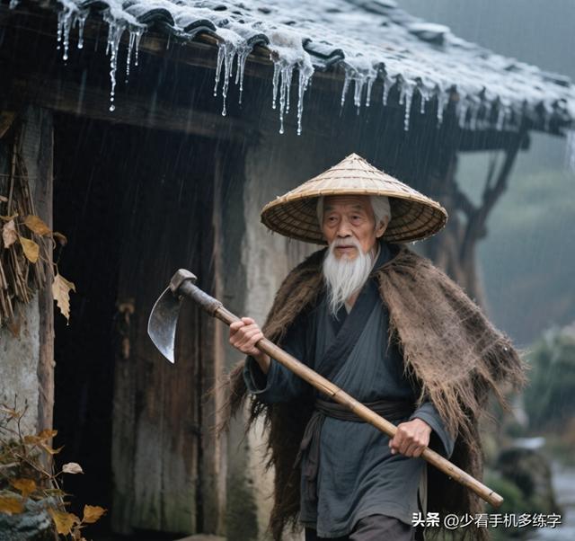 续句诗三：苍梧一叶落无声，冷雨初凝檐下晶。最是灯前呵手际