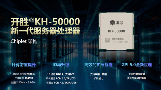 兆芯最新KH-50000服务器处理器亮相WAIC2025：单路96核心