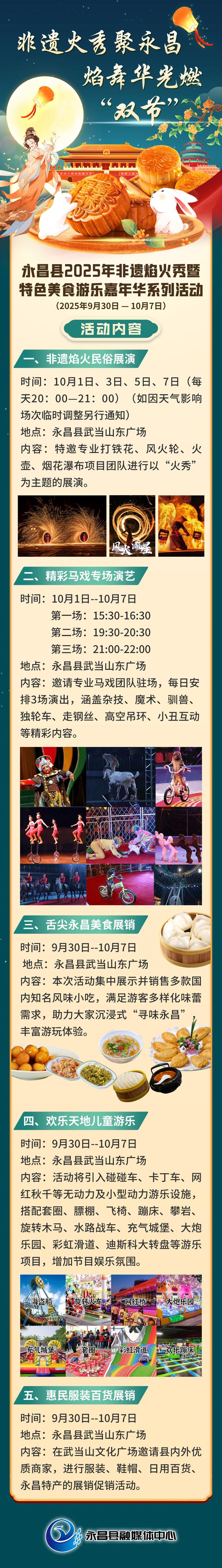 活动预告|非遗火秀聚永昌·焰舞华光燃“双节” 永昌县2025年非遗焰火秀暨特色美食游乐嘉年华系列活动预告