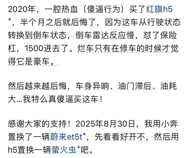 买人生第一辆车多久开始后悔？评论区万千共鸣，原来大家都这样想