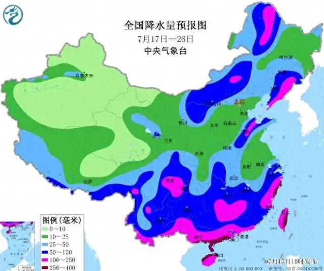本轮降雨分布已发布，明天7月18日天气预报，具体分布下面地区