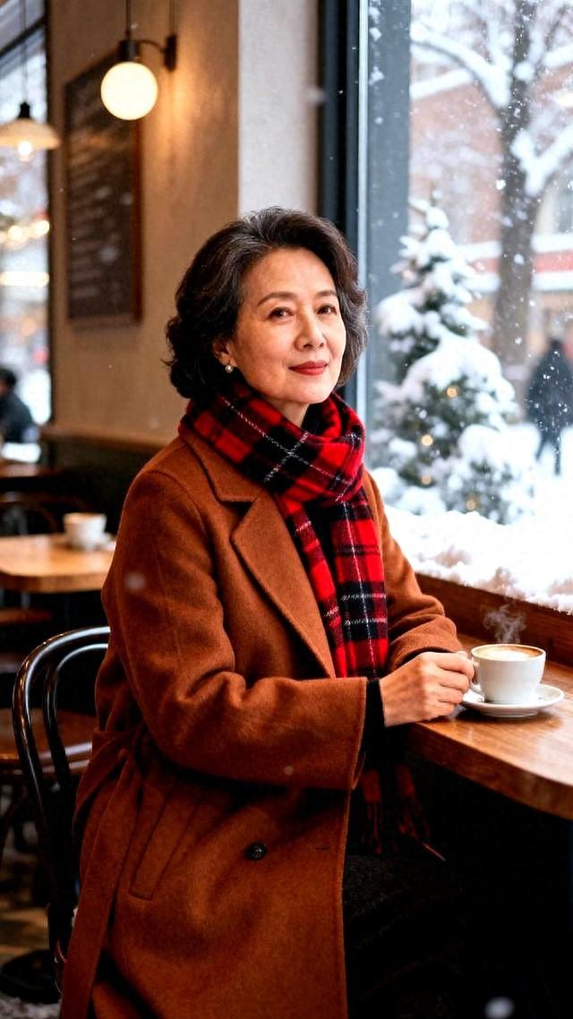 围巾和围脖的区别有哪些（冬天的格子围巾丨中年女性穿出属于自己的优雅与风采）