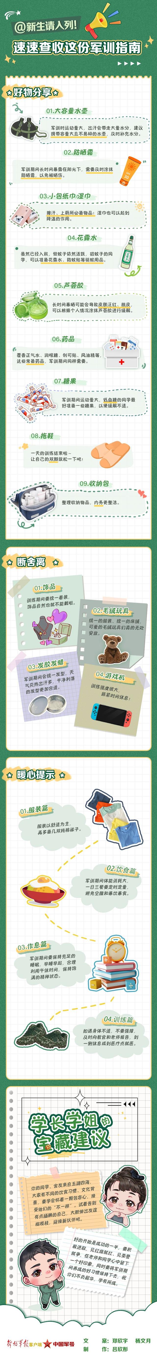 军训要带什么（新生请入列速速查收这份军训指南）