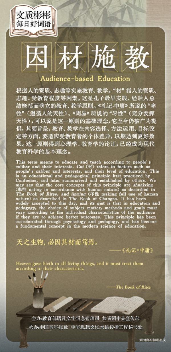 词语因材施教的意思（文质彬彬·每日好词语｜因材施教）